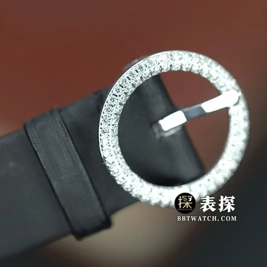 High jewelry Chanel1:1replica watch black dial camellia pattern satin silk model H3096caseback live photo