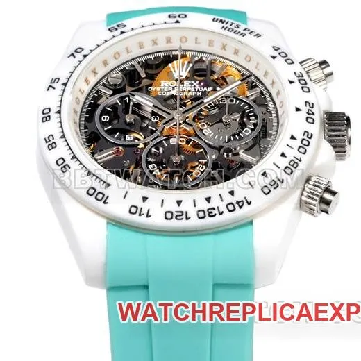 collectible watch TW factory DaytonaRolex white shell green rubber braceletfront live photo