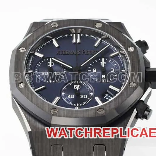 APS factory Audemars PiguetRoyal Oaksuper cloneblue dial black ceramic26240caseback live photo