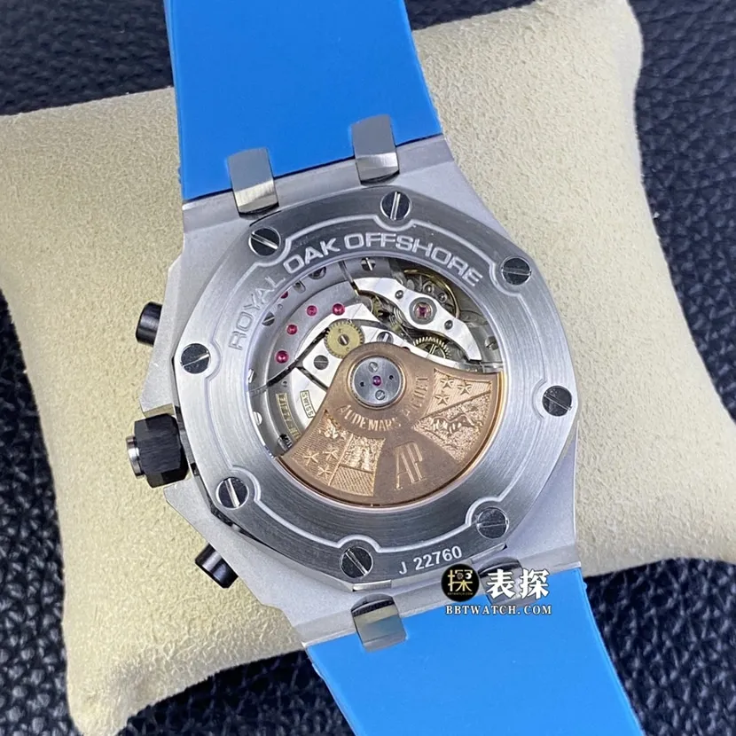 APF factory Audemars PiguetRoyal Oak offshore type 26238super watch men's blue dial rubber model pictures and prices side live photo