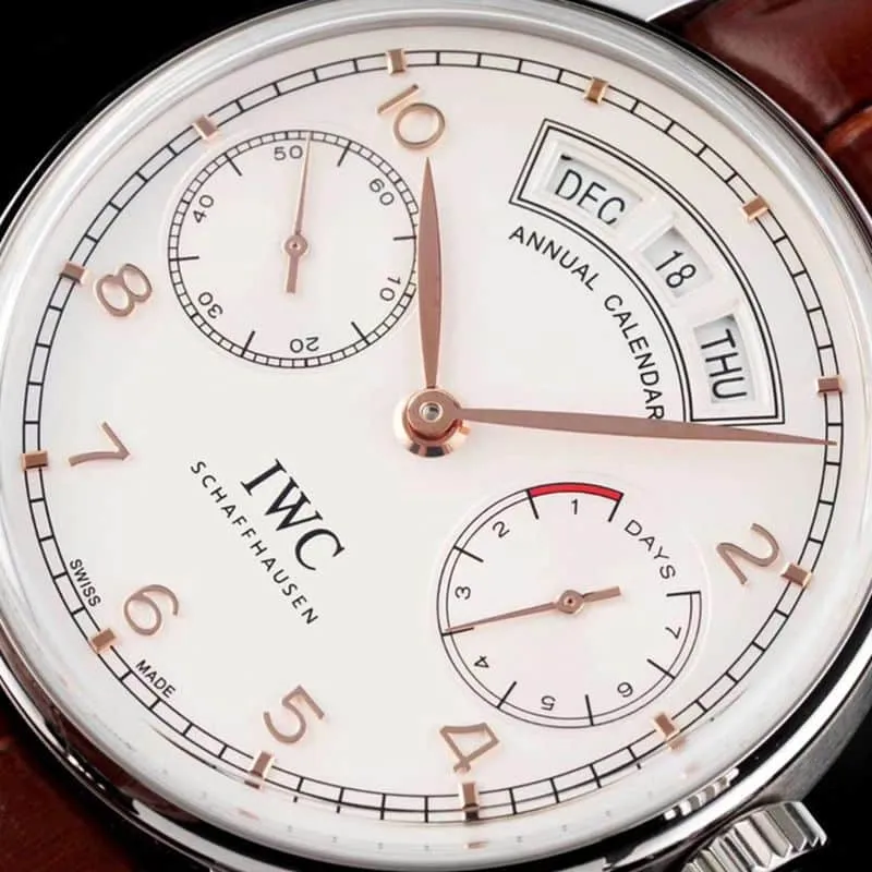 IWCIWC high-quality watch Portuguese series annual calendar men's mechanical watch side view