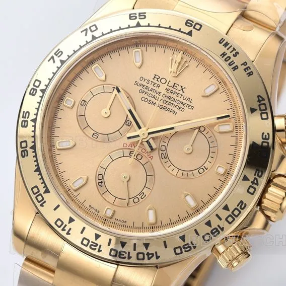 Factory C Rolex Daytona gold plate yellow goldsteel bracelet model m116508-0003clasplive photos