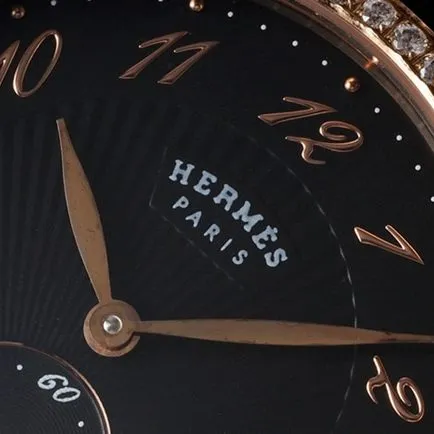 top-tier Hermès women's black dial black belt classic series quartzleather strap watch clasp picture