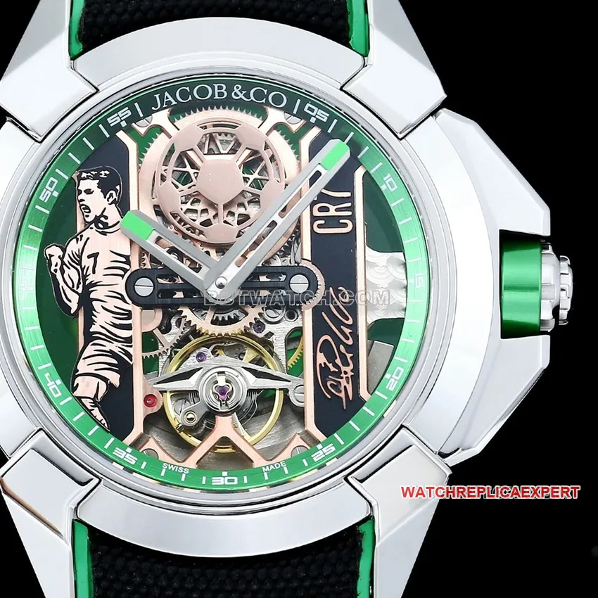 TW factory Czech Leopard top-tier high-quality C Ronaldo CR7 co-branded custom black and green model side live photo