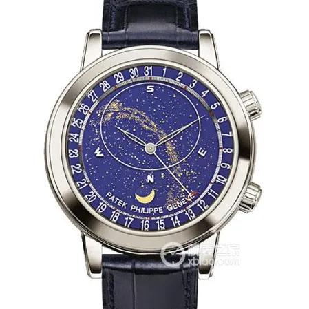 YL Super Complications Timepieces Patek Philippe collectible watches Bezel Diamonds Blue Dial Blue Leather Strap