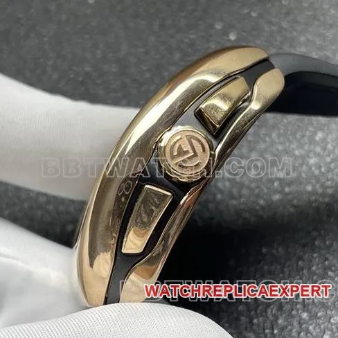 watch Frank Muller ABF factory V45black dial gold case leather braceletfront live photo
