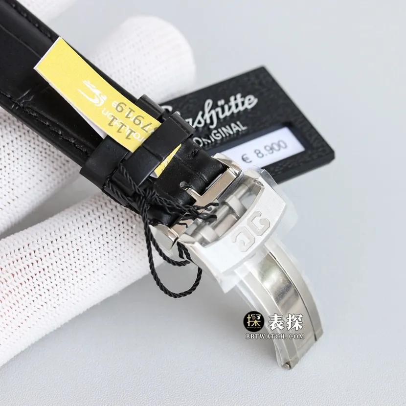 3WF factory Glashütte Original original MP top-tier 1:1super watch men's white dialleather strap picture and price side live photo