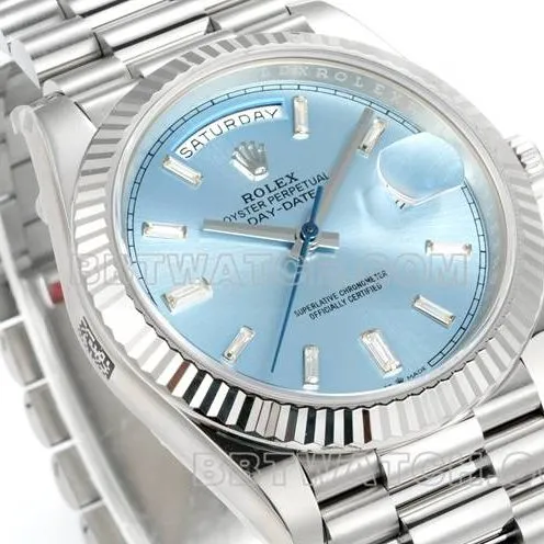 watch PPM factory Rolex Day-Date mechanical ice blue dialcaseback live photo