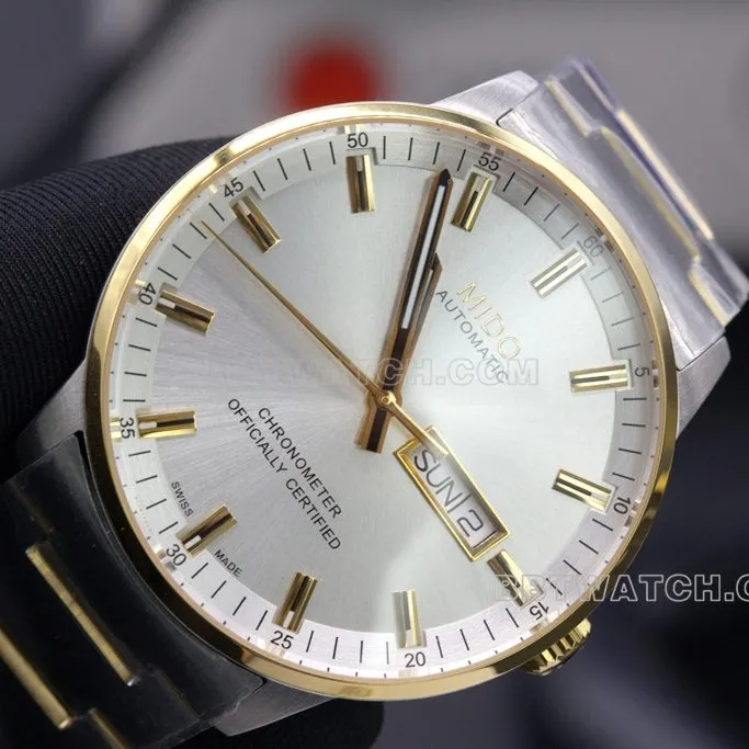 TW Mido top-tier helmsman series gold double calendar men's mechanical hand clasp