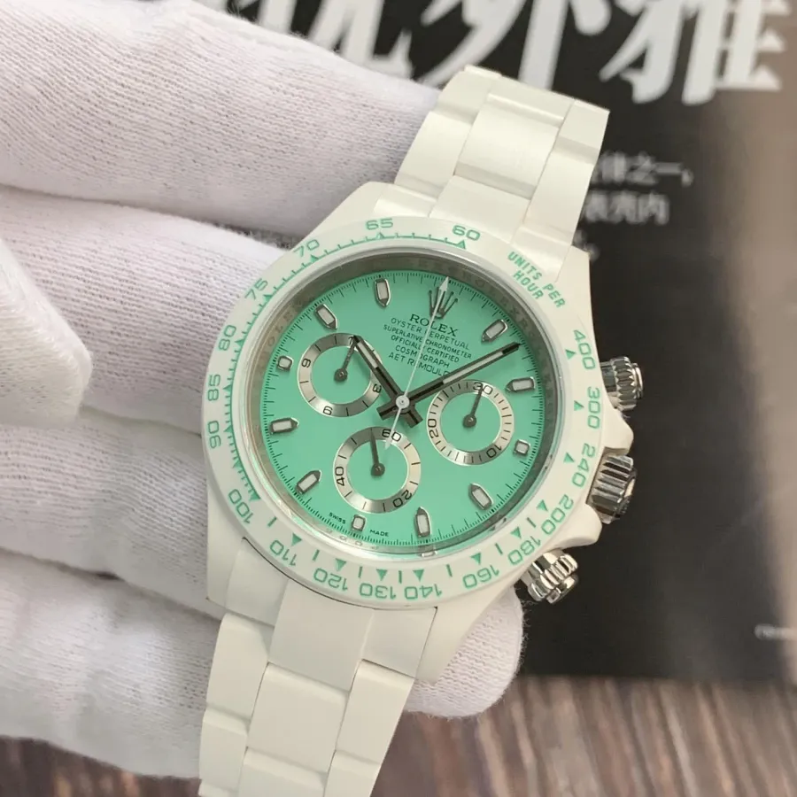 AET factory Rolex men's Daytonachronograph1:1top-tier watch green dialceramic model braceletlive photos