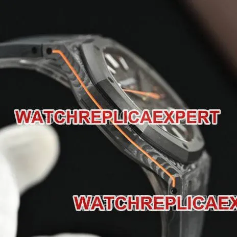 collectible watch Royal OakDiW factory Audemars Piguet carbon fiber orange needle 15500braceletlive photos