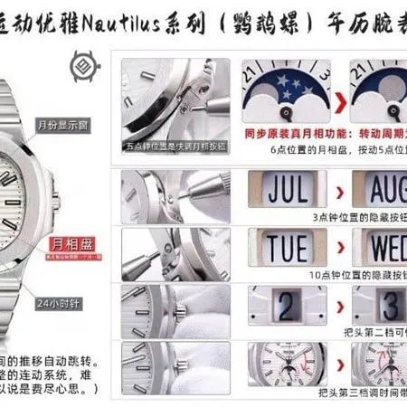 V9Patek Philippetop-tier replicaNautilus5726 men's mechanical watch review sporty elegant series braceletdetail shots