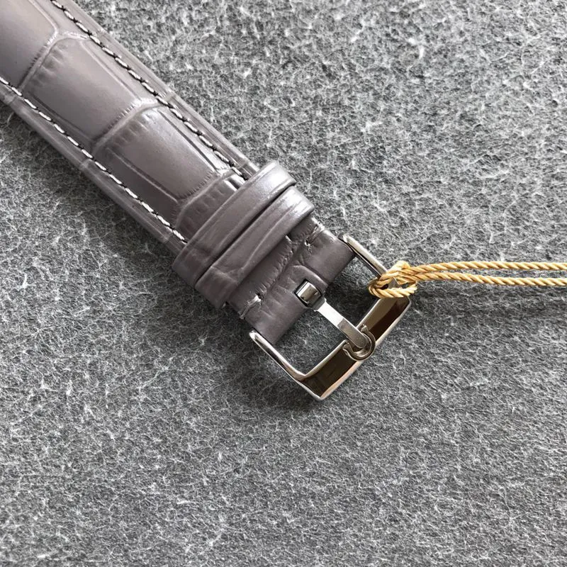 Omegatop-tier watch Diefei series white leather strap men's mechanical watch back cover picture