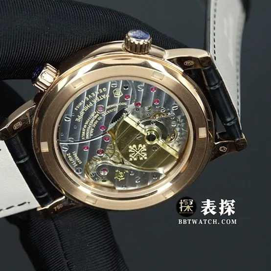 YL super complex function timepiece Patek Philippe1:1replica watch starry sky black dialleather strap model 6102R-001clasplive photos