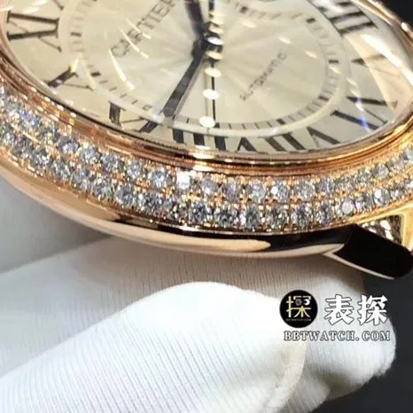 Cartier blue balloon watch men's silver gray plate rose gold diamond leather strap model pictures and prices side live photo
