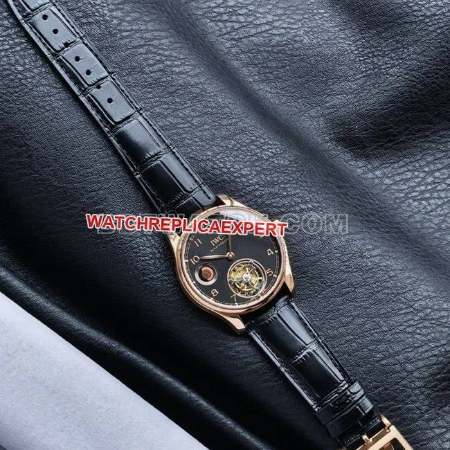 top-tier watch IWCTUR factory Portugal rose goldblack dialtourbilloncaseback live photo