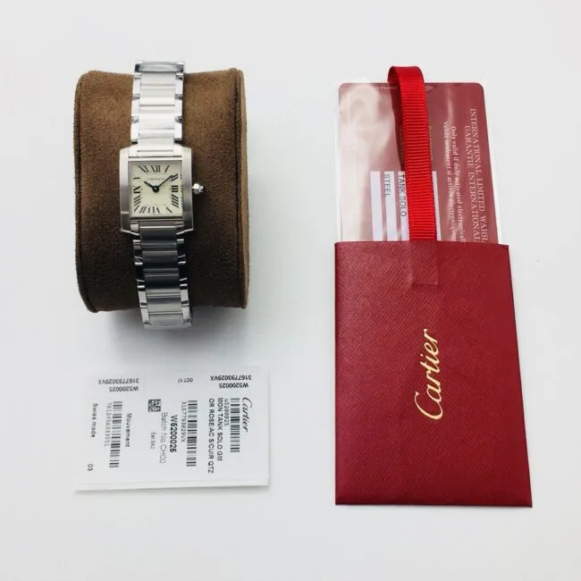 top-tier market's highest version Cartier French tank ladies quartz watch side view