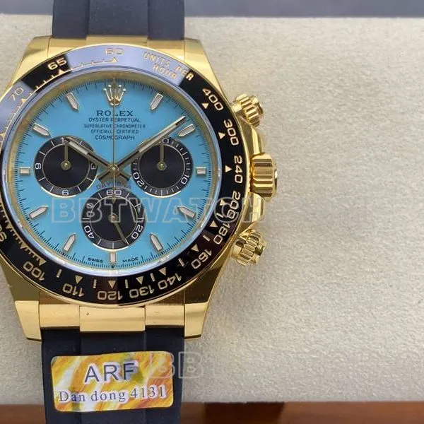 Rolextop-tier watch ARF FactoryDaytonablue dialyellow gold4131 rubber style side live photo