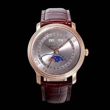 OM FactoryBlancpaintop-tier watch new V3 upgraded men's gray plate brown belt mechanical watch back cover picture