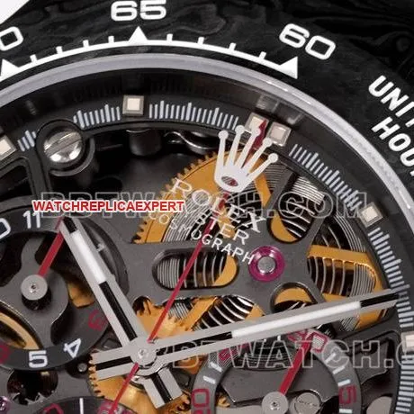 watch TWF factory Rolex Daytona carbon fiber modified custom red side live photo