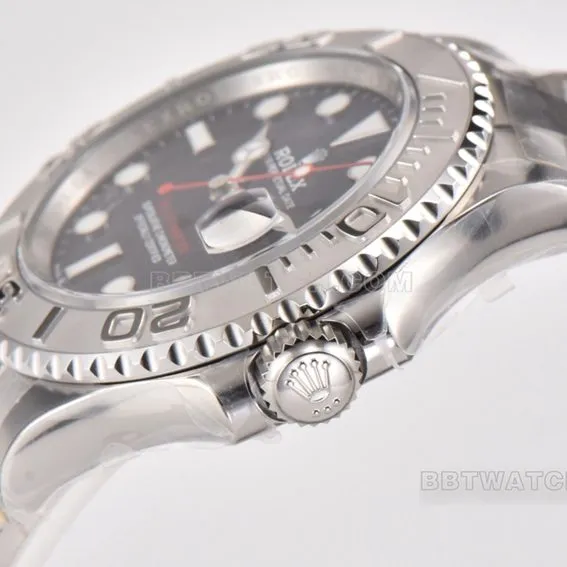 C Factory Rolex Yacht-Master Super A Blue Dial Steel Band Model M126622-0002 Side View Real Shot