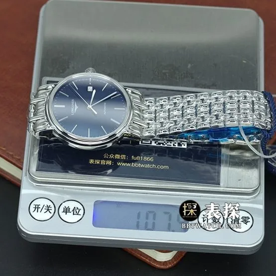 KY factory Longines magnificent top-tier watch men's blue dialsteel bracelet model pictures and prices caseback live photo