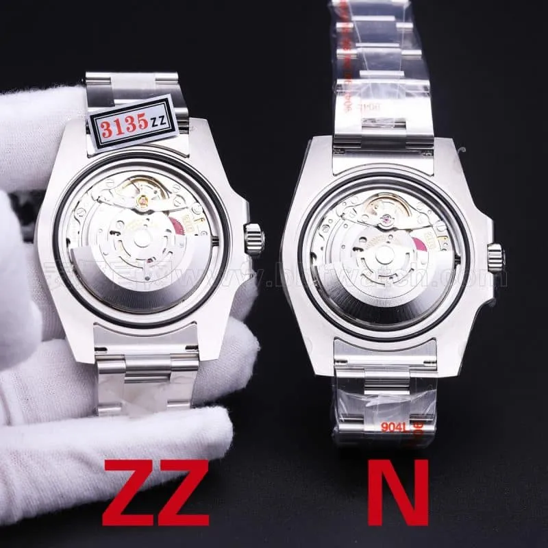 Rolex Black Submariner Watch ZZ Factory Challenges N Factory V10S: Comparative Review with Movement Diagram