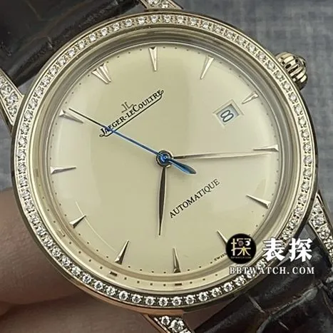 Jaeger-LeCoultre1:1top-tier watch men's eggshell yellow plate leather strap model pictures and prices side live photo