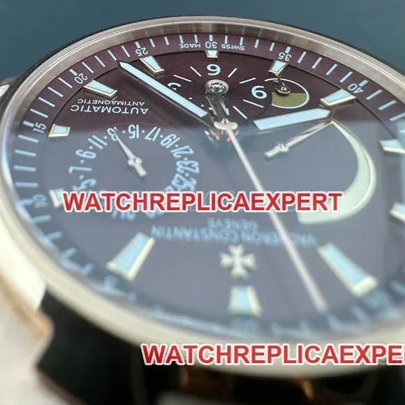 Top collectible watches Across The Sea 9F Vacheron Constantin Rose Gold Dark Brown Plate Mechanical 47450 Front Actual Picture