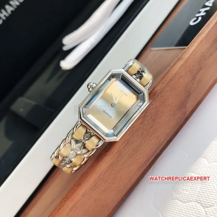 Chaneltop-tier 1:1super gray plate gold satin ribbon chain stainless steel bracelet H5584side live photo