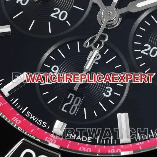 Breitling's collectible watch TF factory mechanical chronograph black and red plate 44mm steel bracelet front live photo