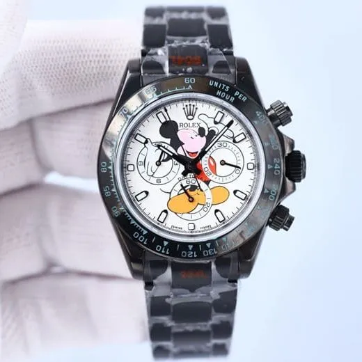 top-tier replicaRolexhigh-quality men's white dialsteel bracelet fully automatic movement multifunctional watch side view