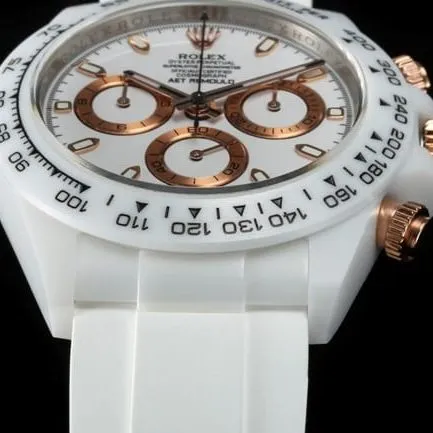 TW Factory Rolex Top Fully Automatic Mechanical White Dial Rubber Strap Men's Watch Detail Images