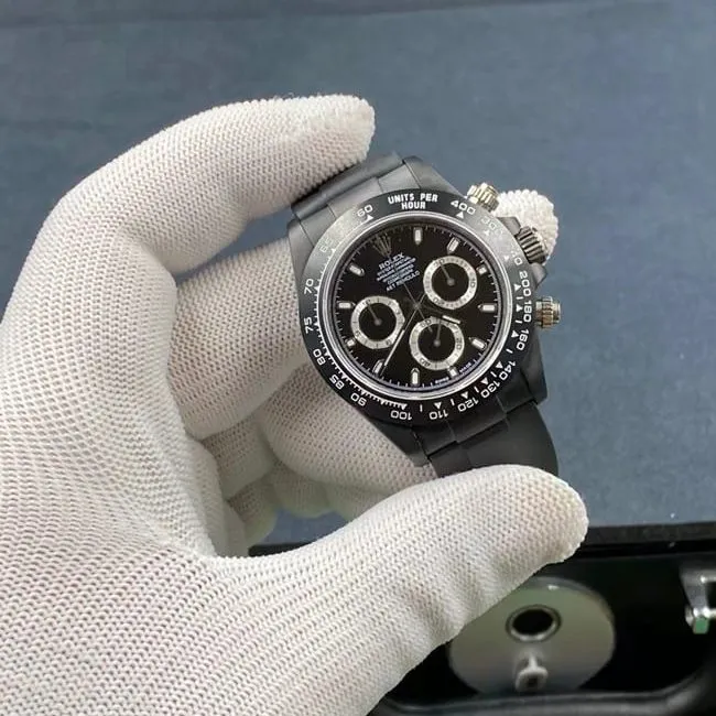 top-tier watch Rolex Daytona series men's black dialsteel bracelet mechanical watch clasp picture