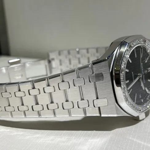 Top Audemars Piguet watches for men black plate steel mechanical watch front view