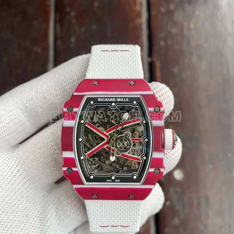 Richard Mille men's top-tier 1:1high-quality hollow plate white RM67-02braceletlive photos