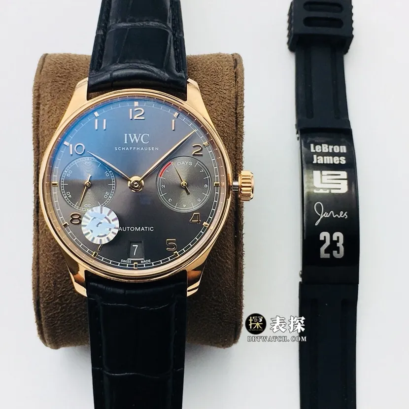 ZF FactoryIWC watch Portugal top-tier watch men's dark gray plate leather strap model pictures and prices caseback live photo