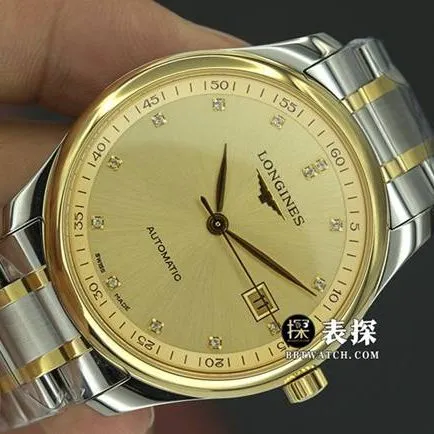 KY factory Longines men's watchmaking traditional top-tier watch gold plate steel bracelet model L2.793.5.37.7braceletlive photos