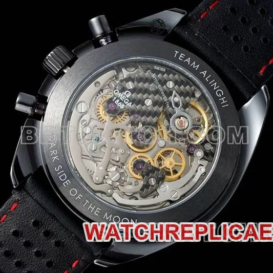 Omega's collectible watch BLS factory Speedmaster full ceramic red needle mechanical rubber model side live photo