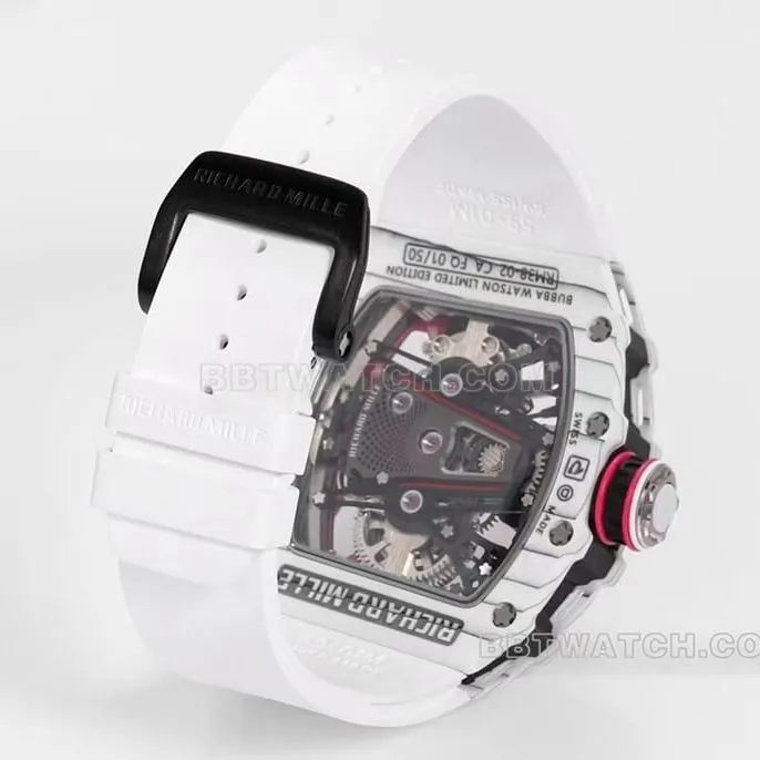 Richard Mille men's white rubber RM 38-02 front live photo