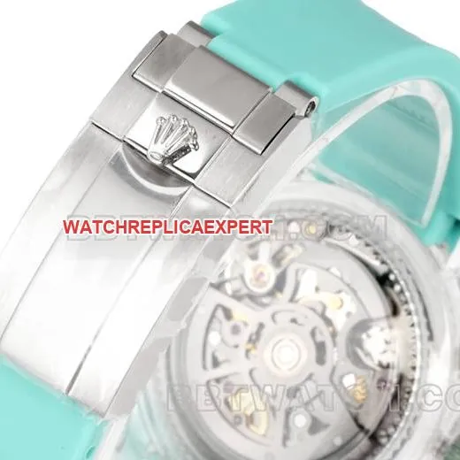 collectible watch TW factory DaytonaRolex transparent case green rubber braceletcaseback live photo