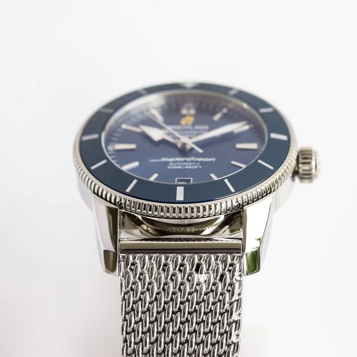 top-tier watch Breitling men's blue dial super ocean culture mechanical watch detail shots