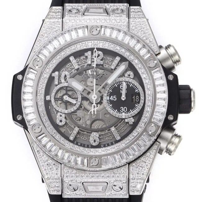 top-tierHublot watch BIG BANG Big Bang series silver watch front view