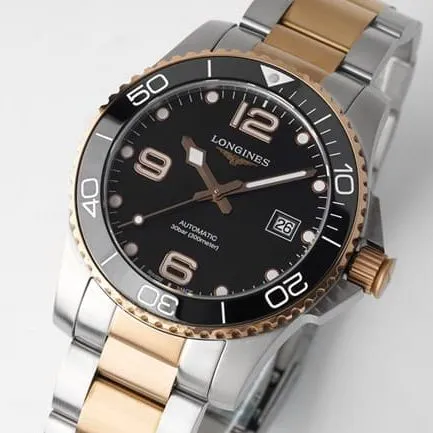 ZF FactoryLongines watch top-tier watch Concas diving series men's black dial gold belt automatic movementmovement picture