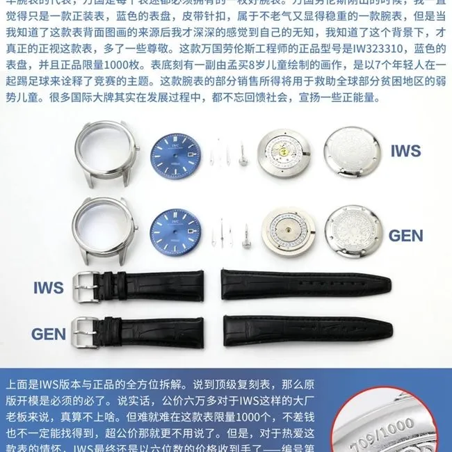 IWC IWC Lawrence IWS watch authenticity comparison evaluation tang buckle process comparison chart