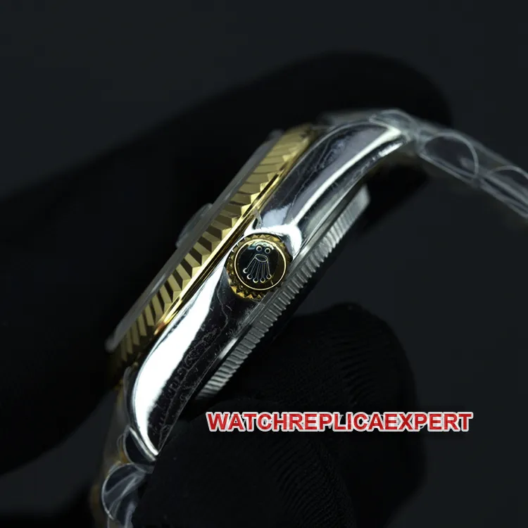 WFRolexreplica women's watch Datejust 28mm gold green dial mechanical water resistance watch front view