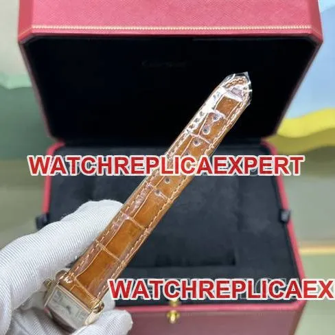 collectible watch tank DR factory Cartier silver white dialquartz gold brown braceletclasplive photos