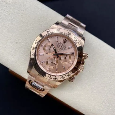 top-tiersuper cloneBTRolex full rose goldDaytona4130movement904stainless steel men's watch side view