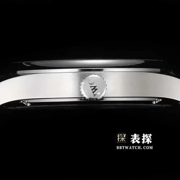 Portuguese IWC1:1replica watch men's blue dialtourbillonleather strap model side live photo