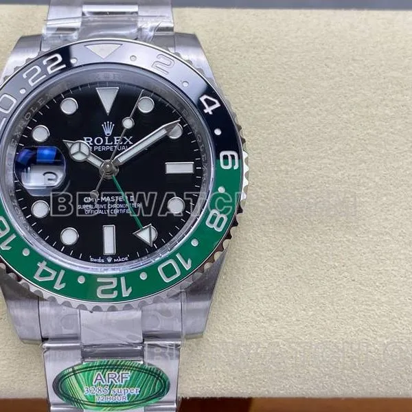 Rolex collectible watch ARF FactoryGMT-MasterGMT green and black circle 3285 three grid link braceletlive photos